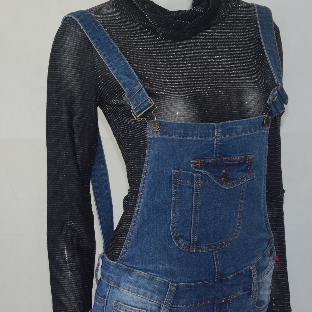 MACHINE NOUVELLE MODE Denim Distressed Overall